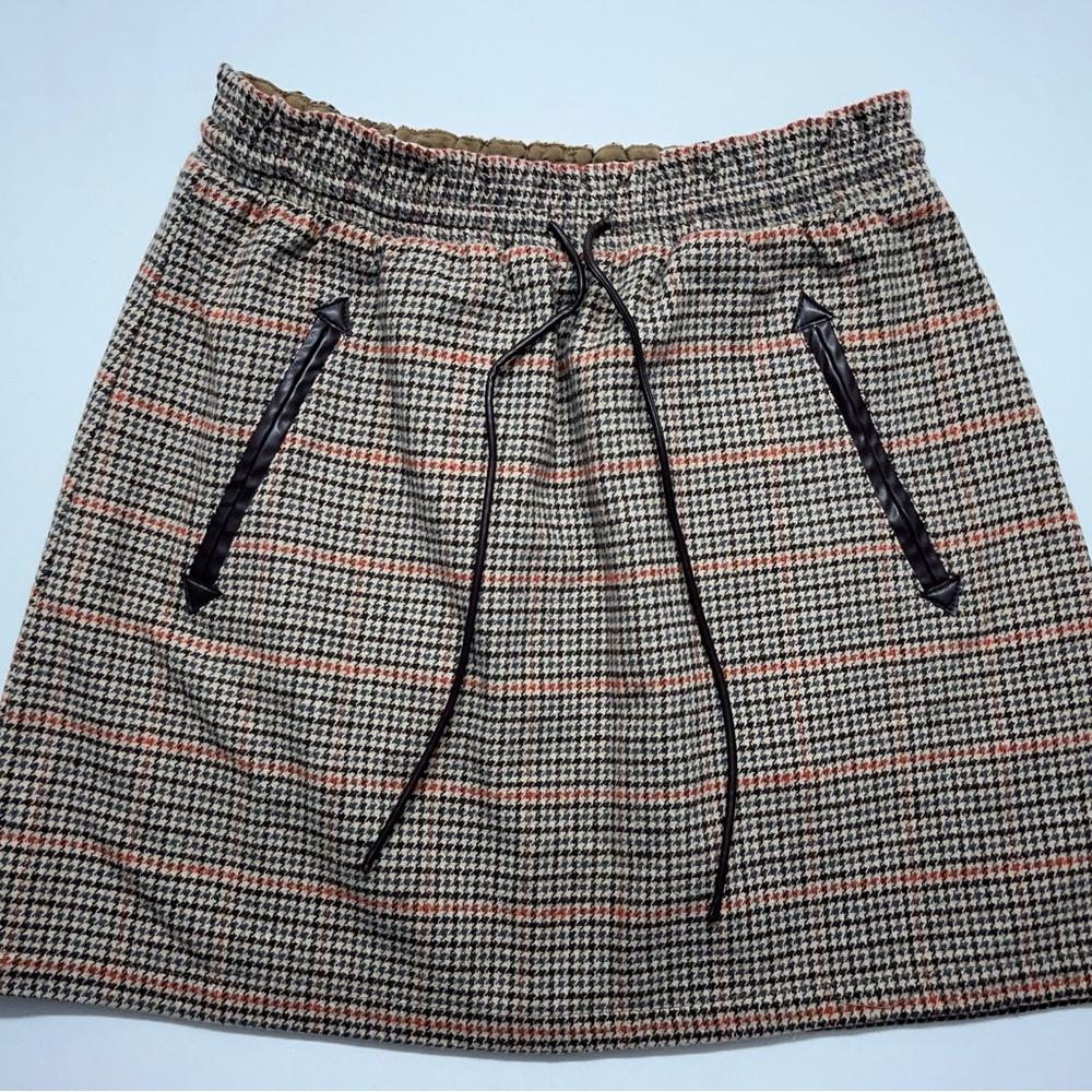 Pomander Place Plaid Houndstooth Skirt Womens Medium Pockets Lined Tuckernuck